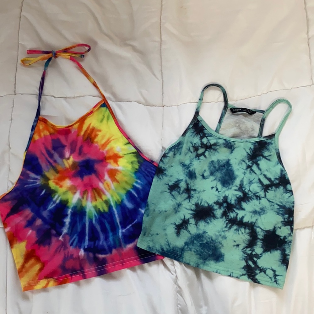 2 tie dye tank tops from shein!